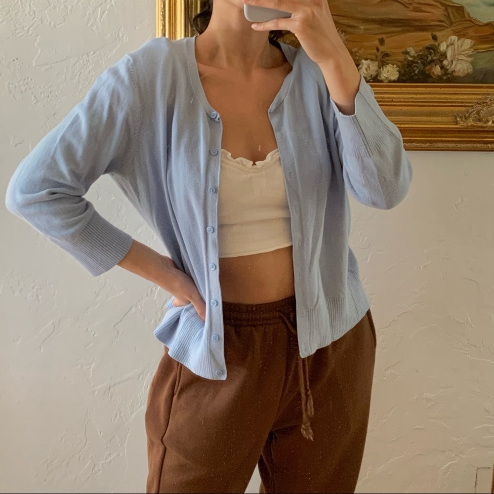 Baby blue cardigan